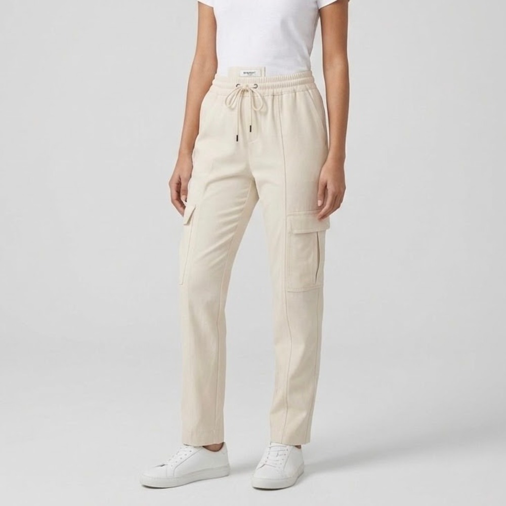 Banana Republic BR Sport Cargo Joggers in Cream Women's Size XS